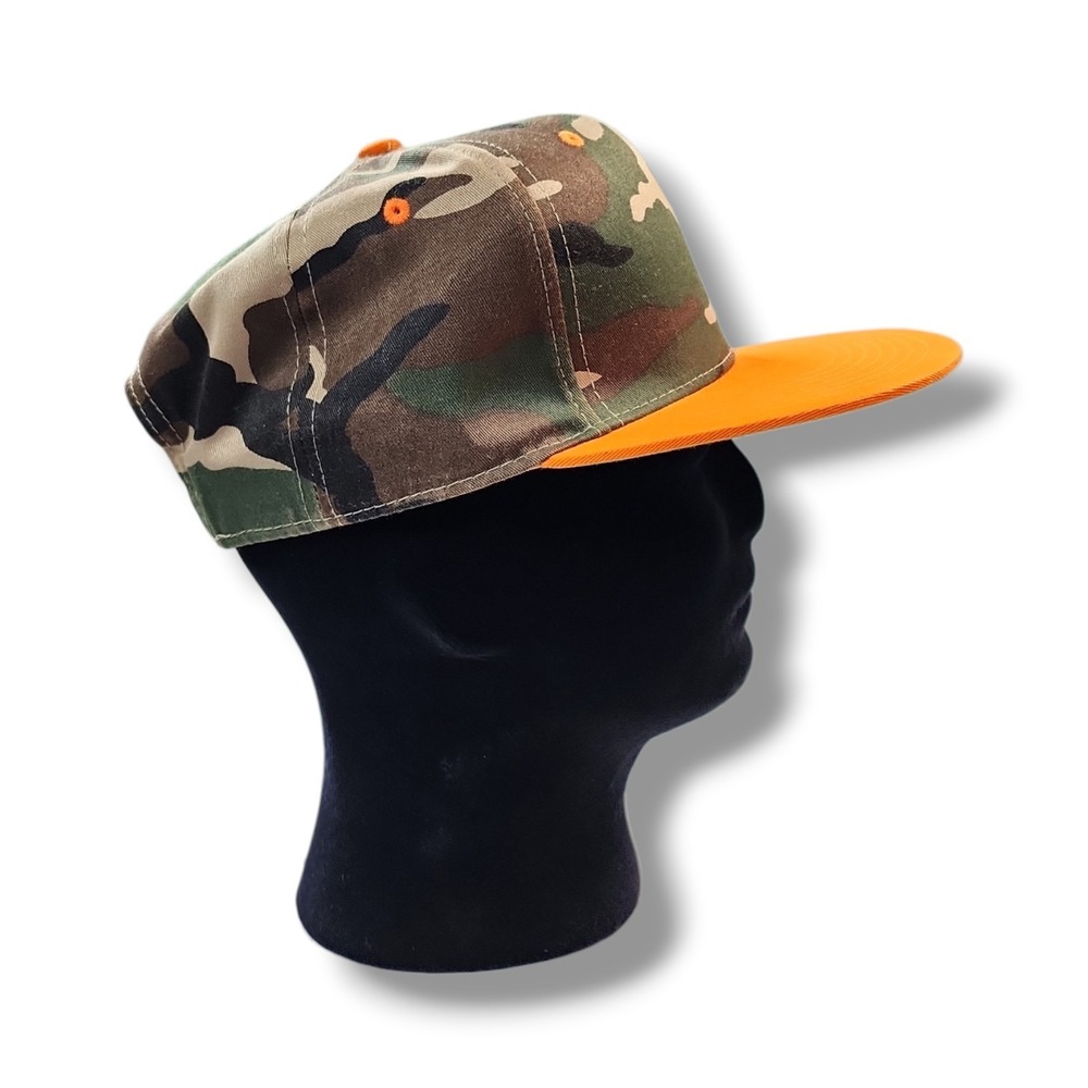 City Hunter Blaze Orange & Green Camo Snap Back Cap Hat Hunting - Picture 5 of 9